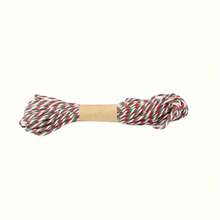 10 Rolls Holiday Ribbon - 2mm Thick Red, Green, White Striped Cord For Christmas Gift Wrapping, DIY Crafts, Hanging Decorations, Sewing And Holiday Party Decor. - Red, White, Green - View 5