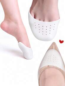 1 Pair/2 Pairs Soft Silicone Toe Pads, Ballet Shoe Insoles, Foot Care Tool, Toe Protection For Dancing Women - White - View 9