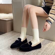 Suede Bow Loafers, Vintage Commuter Flat Shoes, Soft Sole Comfortable Slip-On Shoes, Versatile Daily Women's Shoes - Black - View 5