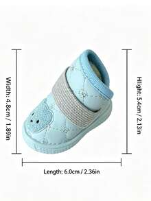 Winter Pet Dog Snow Boots, Cute Bear Embroidery, Anti-Slip, Wear-Resistant, Elastic Hook-And-Loop, Outdoor Warm Dog Shoes - Baby Blue - View 2