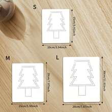 1 قطعة قالب خياطة شجرة عيد الميلاد، قالب تجميع حقيبة هدايا عيد الميلاد DIY، 3 أحجام متاحة، قالب PET قابل لإعادة الاستخدام - مناسب لحقائب هدايا عيد الميلاد DIY، قالب حرفي مفرغ بنمط شجرة، حرف يدوية وهدايا لديكور المنزل - أسلوب المهرجانات - مشاهدة 3
