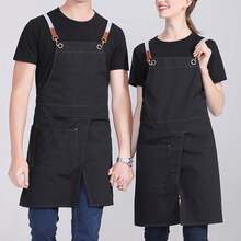 1 buah Celemek Kanvas Unisex dengan Kantong, Tahan Air dan Minyak, Celemek Terpisah yang Tahan Lama dan Tahan Aus, Mudah Dibersihkan dan Nyaman, Desain Bebas Gerak, Celemek Kerja Bahu Ganda, Cocok untuk Rumah, Restoran, Kafe, Kedai Teh Susu, Toko Roti dan Industri Katering - MultiWarna - View 5