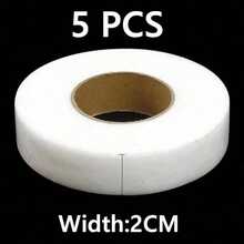 1/2/3cm Wide 60M White Double-Sided Adhesive Non-Woven Hot Melt Interlining Fabric, Thin Iron-On Fusible Interlining Tape With Glue Mesh Backing For Garment Accessories - White - View 8