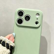 Casing Ponsel Silikon Cair Pelindung Kamera Karet Lembut dengan Lapisan Mikrofiber, Casing Ponsel Pelindung Anti Guncangan Kompatibel dengan iPhone 18 Pro 18 Pro Max, Kompatibel dengan iPhone 17 Pro Max 16 Pro Max 15 13 14 Plus 11 12 Mini XS Max 7 8 Plus SE 2020 SE 2022 6 Plus 6S, Hadiah Kembali ke Sekolah untuk Teman - Hijau Matcha - View 5