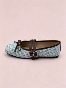 Sepatu Balet Datar Wanita, Sepatu Hitam yang Nyaman - Biru - View 6