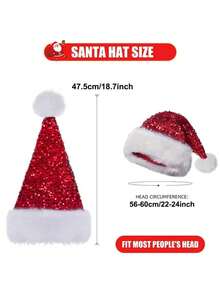 Shiny Christmas Ball Cap With Plush Pom Pom - Adult Holiday Party Costume Accessory - Multicolor - View 2
