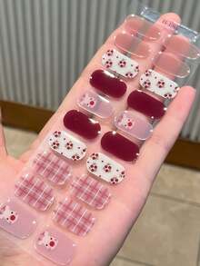 聖誕半固化凝膠美甲貼片 20片裝 長效沙龍級美甲貼紙 易貼易卸 需搭配UV燈使用 - 彩色 - 查看 5