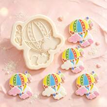 Hot Air Balloon Cloud Silicone Mold Non-Stick Fondant Candy Chocolate Baking Tool For Cake Decoration DIY,Candy Sugar Cupcake Topper, Soap, Candle - Light Grey - View 8