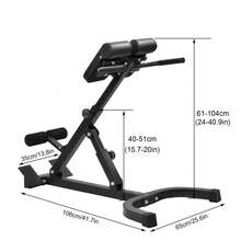 Roman Chair Back Extension, Folding Roman Chair Bench, Strength Training Supplies, Adjustable Lower Back Extension Machine for Lower Abdomen - Schwarz - Übersicht 3