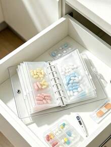 Visual Pill Organizer Set, 7-Day 2-Dose Large Capacity Pill Storage Box, 14 Colorful Compartments, Reusable Travel Medication Organizer, Suitable For Small Daily Items, Ideal For Health-Conscious And On-The-Go Users, Essential Medical Accessory, Back To School, Christmas, Student Essential - Multicolor - View 2