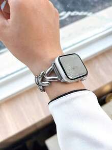 1pc Minimalist Fashion Delicate Watch Band, Suitable For Daily Casual Wear (Watch Not Included) - Silver - View 2