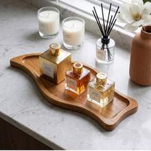 1/2/3pcs Wooden Serving Tray, Multi-Use Food Tray For Cookies, Fruit, Tea Cup, Kitchen Decor, Suitable For Living Room, Cafe, Back To School & Holiday Party - Khaki - View 9