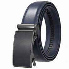 Genuine Leather Automatic Buckle Belt For Men, Cowhide Formal Belt, Simple Business Style, Adjustable Length, Ideal Gift Choice For Summer, Autumn, Christmas And Winter - 163-186 - View 17