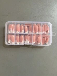 120pcs Rectangular Minimalist French Style Fake Nails, Elevate Your Style, Suitable For Women And Girls DIY Fake Nails - Multicolor - View 5