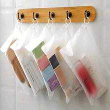 3/5/10Pcs Drawstring Storage Bags, Frosted Plastic Pouches With Ring Pull, Portable Reusable Organizer Bags For Travel Cosmetics Toiletries - Multicolor - View 9