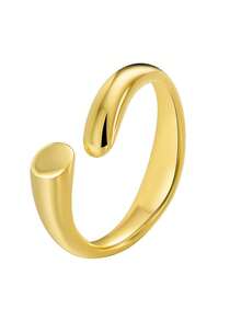 Charm-In Gold-Plated Open Stackable Ring, Double Water Drop End Polished Metal Ring, Minimalist Modern Exquisite Ring, Suitable For Daily Wear And Workplace Party Jewelry, Unique Birthday Holiday Gift For Women And Girls - Gold - View 6