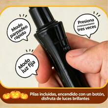 2 piezas de varitas mágicas LED parpadeantes de Halloween, varitas fluorescentes de mano con calabaza y fantasma, rellenos para bolsas de regalo de truco, disfraces y fiestas al aire libre - Negro - Ver 10