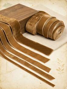 Light Brown Velvet Ribbon, Single-Sided 3 Yards/5 Yards Continuous Length, 0.39 Inches To 1.57 Inches Wide, Suitable For Gift Wrapping, Bows, Wedding Bouquets And Holiday Decorations - Light Brown Ribbon - View 1