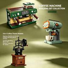 946pcs Mini Coffee Machine Building Blocks Set, Bagged, 3D DIY Assembly Toy, Includes Double Group, Espresso And Manual Coffee Machine, Creative Desktop Decor, Home Decoration, Gift For Building Block Enthusiasts - Multicolor(Bag) - View 6