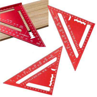 7-Inch Woodworking Square Ruler, Aluminum Alloy Triangle Ruler, Multi Angle Protractor With Metric Measurement, Precision Woodworking Measuring Tool, Suitable For Home Decoration And Design Projects