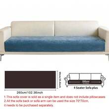 SANMOSPIN 1pc Solid Color Waterproof Sofa Cover, Non-Slip, Pet-Friendly, Simple Style, Non-Sticky, Suitable For Bedroom, Living Room, Office Home Decor, Fits Single, Loveseat, 3-Seater, 4-Seater And Sectional Sofas - Multicolor - View 56