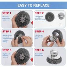 Stainless Steel Kitchen Scrub Brush With Handle, Steel Wool Scrubber With Handles, Metal Cleaning Brush Heavy Duty Pads, Heavy-Duty Cleaning Tool For Pots And Dishes, Easy-Grip Design, Suitable For Stubborn Stains, Makes Kitchen Cleaning A Breeze - Multicolor - View 11