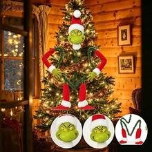 The Grinch The Christmas Tree Decoration Set, Funny Green Monster Head Arms Legs Xmas Tree Ornament, Holiday Home Party Decor Random Shipment Of Figure 2 And Figure 3 - A - View 4