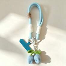 1pc Tulip Knitted Pendant Phone Lanyard Wrist Strap, Creative Handheld Anti-Loss Anti-Drop Portable Bracelet, Woven Design, Soft Detachable, Suitable For DIY Phone Lanyard And Phone Case Decoration, Perfect Gift For Friends/Bag Charm - Multicolor - View 17