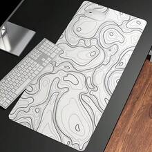 Black And White Mouse Pad, Topographic Map Large Gaming Mouse Pad - Extended Contour Mouse Pad, Laptop Keyboard Pad, With Non-Slip Rubber Base, Stitched Edge Soft Cloth Mouse Pad, For Home Office - View 1
