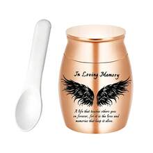 Small Keepsake Urns For Human Pet Ashes 1.57 Inch Mini Cremation Urns For Ashes Aluminum Alloy Memorial Ashes Holder-In Loving Memory - Multicolor - View 7
