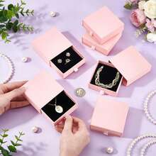 1/5/10pcs Pink Jewelry Box, Small Drawer Storage Box, Portable Earring Ring Necklace Bracelet Jewelry Display Stand, Bedroom Vanity Desktop Storage, Travel Jewelry Storage Box, Daily Cosmetics And Small Accessories Storage, Gift Packaging Box - Multicolor - View 3