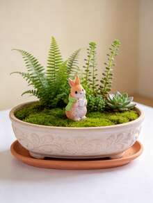 Miniature Resin Rabbit Figurine, Suitable For Room Decor, Desktop Ornament, Garden Landscaping, Solid And Wear-Resistant Texture, Rich Detail Carving, Place On Windowsill, Flower Pot Planting Area Or Indoor Countertop, Create A Natural Atmosphere Space Style, Enrich Scene Layers, Create A Textured Home Corner, May Your Daily Space Always Be Filled With Natural Poetry - A - View 4
