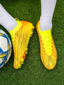 Football Shoes Men Wear-Resistant Anti-Slip Turf Cleats Breathable Outdoor Training Match Soccer Boots For Teenagers Soccer Shoe - Yellow - View 3