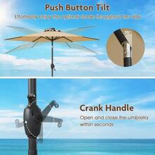 Outdoor Parasol, Stand And Base - Cream Color - View 9