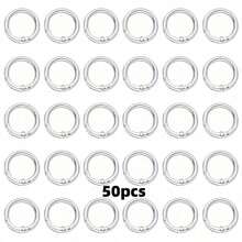 10/20/30 piezas Anillos de hebilla de resorte plano, anillos de metal para llaves, anillos de hebilla redondos, adecuados para llaveros, bolsas, carteras - Reemplazo de ganchos para llaveros, anillos para llaves DIY hechos a mano - 20 mm - Ver 22