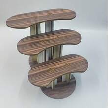1pc Vintage Carbonized Wooden 3-Tier Desktop Storage Rack, Vertical Shelf, Jewelry Display Stand, Wooden Tray Holder, Wooden Tray, Cosmetic Perfume Accessory Display Rack, Tea Ceremony Storage Rack, Suitable For Restaurant, Kitchen, Hotel, Home Storage - View 6