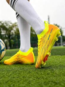 Football Shoes Men Wear-Resistant Anti-Slip Turf Cleats Breathable Outdoor Training Match Soccer Boots For Teenagers Soccer Shoe - Yellow - View 8