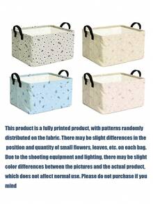 Rectangular Daisy Storage Basket,Collapsible Gift Basket With Handles,Books Box, Room Decor,Can Store Clothes, Cosmetics, Books, And Other Miscellaneous Items,Suitable For Bedroom, Bathroom, Kitchen, Office And Other Uses,Christmas Gift, Halloween Gift For Family And Friends - Multicolor - View 7