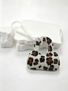 New Hot-Selling Handmade DIY Vintage Leopard Print Mini Bag Charm, 1pc Flocked Small Bag Keychain Pendant, Creative Holiday Gift Souvenir For Lovers And Friends, Creative Gift For Girlfriend, Holiday Gift, Phone Car Accessory Key Ring, Holiday Creative Small Gift, Event Gift - Multicolor - View 12
