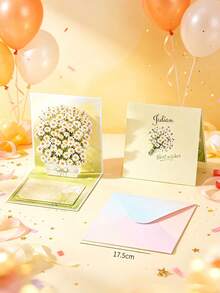 Personalized 3D Pop-Up Floral Greeting Card - Romantic Paper Flower Design, Suitable For Anniversary And Valentine's Day, Love Message Card For Anyone - Single Piece - View 6