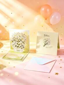 Personalized 3D Pop-Up Floral Greeting Card - Romantic Paper Flower Design, Suitable For Anniversary And Valentine's Day, Love Message Card For Anyone - Single Piece - View 14