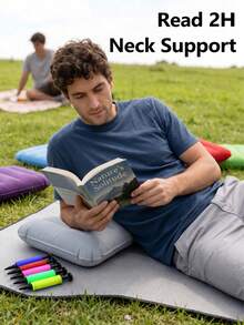 Lightweight Square Inflatable Travel Neck Pillow, Cooling Inflatable Neck Pillow, Unisex, Portable Travel Neck Nap Pillow, Suitable For Vacation, Camping, Travel, Hiking, Picnic, Outdoor, Daily, Back To School, Home, Essential Gift - Multicolor - View 8