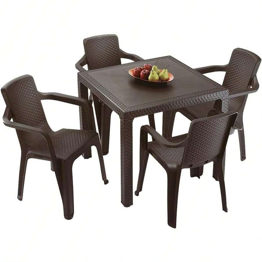 Outdoor Table & Chair Sets - Brown - View 1