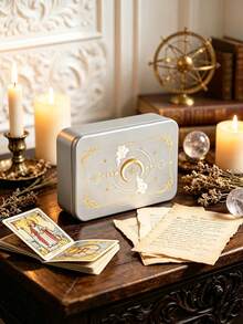Tarot Card Storage Box, Suitable For Tarot Decks And Playing Cards. Sun And Moon Patterned Card Storage Box. Portable Storage Box. Can Hold A Whole Deck Of Tarot Cards. Small And Lightweight Storage Boxes Are Auxiliary Items Used In Divination Games - Multicolor - View 2