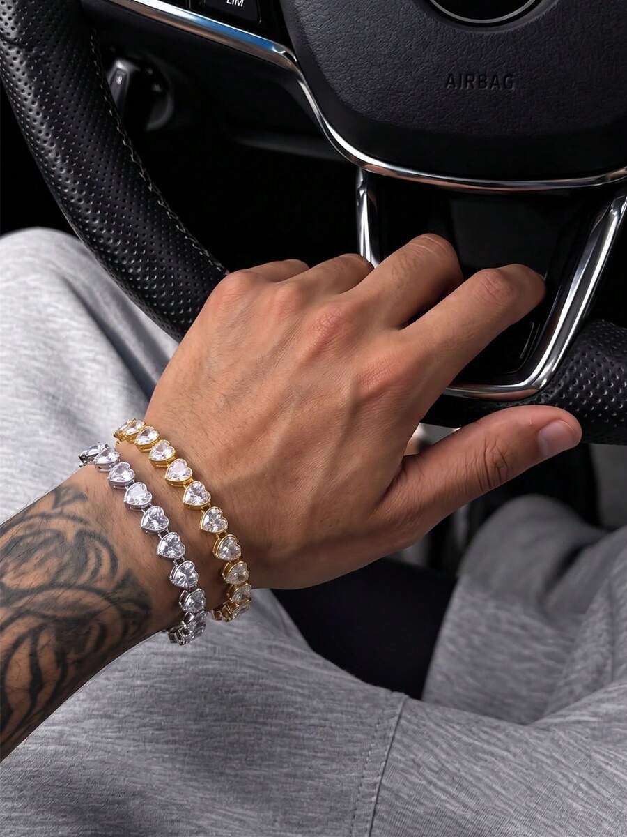 1pc Multi-Segment Design Edgy Men's Bracelet, High-Quality Thick & Durable Material, Powerful & Versatile Accessory Suitable For Streetwear, Nightclub, Party, And Personal Style - Bracelet - View 1
