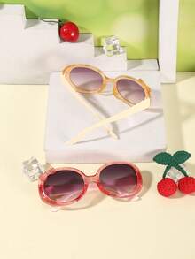 2pcs 3-8Y Girls Cute Bowknot Glitter PC Frame Fashion Eyeglasses For Party & Daily Dressing With Glasses Box - Multicolor - View 5