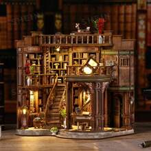 1pc Vintage Library Mini Acrylic Decor, Creative Desktop Display Ornament, Great Hobby Project, Perfect Christmas & Multi-Holiday Gift Choice, Eye-Catching Home Bookshelf Decoration For Book Lovers, Holiday Decor Item (No Power Required) - A - View 2