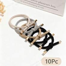 5pcs Minimalist High Elasticity Hair Ties, Colorful Bowknot Hair Bands, Suitable For Daily Wear In All Seasons - Multicolor - View 12