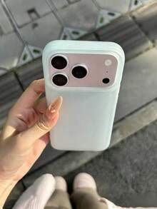 1件極簡軟觸感霧面淺綠色手機殼，適用於 Apple 18 Pro Max 17 Pro Max 16 15 14 13 Pro Max/Pro，半透明防震防摔軟保護套 - 淺綠 - 查看 3