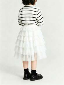 Young Girl Cake Skirt Children's Fluffy Skirt Versatile Skirt - White - View 4